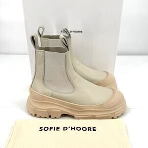 NEW Sofie D'Hoore Fabulous Rubber Chelsea Leather Mastic Ankle Boots Size 37